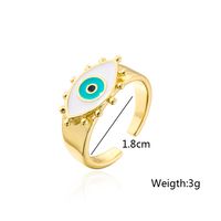 Retro 18k Gold Plating Oil Dripping Devil's Eye Geometric Open Adjustable Ring Female main image 5