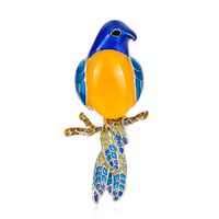 Fashion Cute Enamel Painting Oil Magpie Shaped Brooch Alloy main image 1