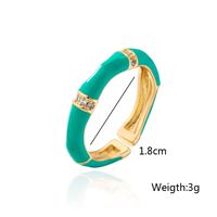 Fashion Drip Oil Plating 18k Gold Micro Inlaid Zircon Open Copper Ring main image 5
