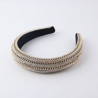New Fashion Baroque Chain Diamond Sponge Headband Hair Accessories main image 5