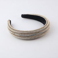 New Fashion Baroque Chain Diamond Sponge Headband Hair Accessories sku image 1