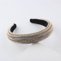 New Fashion Baroque Chain Diamond Sponge Headband Hair Accessories main image 1