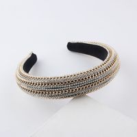 New Fashion Baroque Chain Diamond Sponge Headband Hair Accessories main image 6