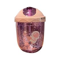 Spaceman Cute Plastic Double-layer Cup With Straw Creative Gift Handy Cup Large Capacity Children Gliding Lid Water Cup main image 3