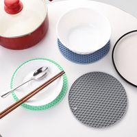 Round Thickened Honeycomb Dining Table Cushion Silicone Non-slip And Hot Easy To Clean Potholder High Temperature Resistant Silicone Honeycomb Heat Proof Mat main image 4