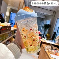 Summer Cartoon Young Girl Student Ice Cup Cold Drink Juice Cool Tumbler Double Layer Straw Cup sku image 6
