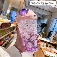 Summer Cartoon Young Girl Student Ice Cup Cold Drink Juice Cool Tumbler Double Layer Straw Cup sku image 5