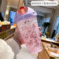 Summer Cartoon Young Girl Student Ice Cup Cold Drink Juice Cool Tumbler Double Layer Straw Cup sku image 7