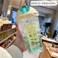 Summer Cartoon Young Girl Student Ice Cup Cold Drink Juice Cool Tumbler Double Layer Straw Cup sku image 9