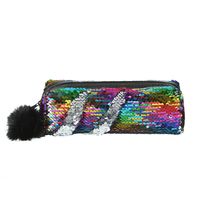 Fashion New Fur Ball Sequins Cosmetic Pencil Case Mermaid Storage Bag main image 2