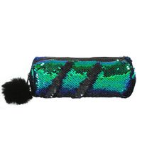 Fashion New Fur Ball Sequins Cosmetic Pencil Case Mermaid Storage Bag sku image 2