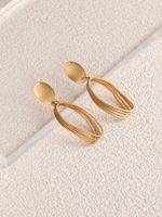 Simple Style Hollow Multi-layer Circle Pendant Alloy Earrings main image 3