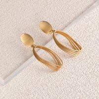 Simple Style Creux Multi-couche Cercle Pendentif Alliage Boucles D'oreilles main image 1