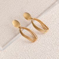 Simple Style Hollow Multi-layer Circle Pendant Alloy Earrings main image 1