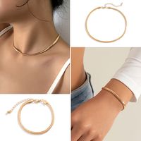 Fashion Collar Simple Geometric Choker Metal Copper Necklace Bracelet main image 6