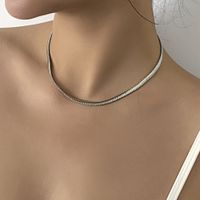 Mode Kragen Einfache Geometrische Metall Kupfer Halskette Armband main image 5