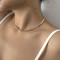 Fashion Collar Simple Geometric Choker Metal Copper Necklace Bracelet sku image 3