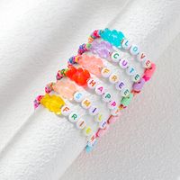 Fashion Popular Cute Clay Resin Bear Funny Woven Bracelet main image 1