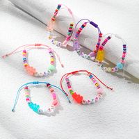 Fashion Popular Cute Clay Resin Bear Funny Woven Bracelet main image 4