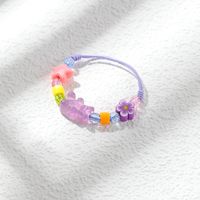 Fashion Popular Cute Clay Resin Bear Funny Woven Bracelet sku image 1