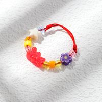 Fashion Popular Cute Clay Resin Bear Funny Woven Bracelet sku image 3
