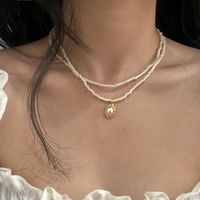 Fashion Simple Geometric Pearl Pendant Necklace sku image 18