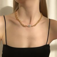Fashion Simple Geometric Pearl Pendant Necklace sku image 15