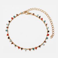 Creative Retro Simple Rainbow Color Glass Beads Anklet Bracelet Nhpj132578 sku image 1