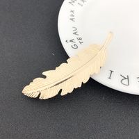 Retro Exaggerated Metal Feather Hairpin sku image 3