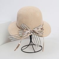 Summer New Korean Fashion Simple Hat Wild Shade Sunscreen Straw Hat Outdoor Travel Bow Beach Hat  Wholesale Nihaojewelry sku image 24