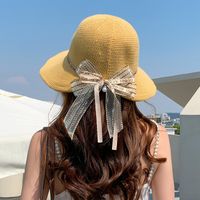 Summer New Korean Fashion Simple Hat Wild Shade Sunscreen Straw Hat Outdoor Travel Bow Beach Hat  Wholesale Nihaojewelry sku image 25