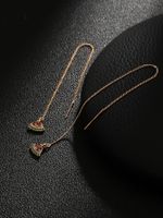 Fashion New Micro-inlaid Red And Green Zircon  Pendant Tassel Puncture Copper Earrings Pairs main image 8