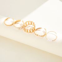 Fashion Retro Imitation Pearl Female Ring 5-piece Set main image 6