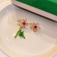 Fashion Simple Asymmetric Flower Crystal Women's Earrings Eardrops main image 5