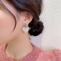 Fashion Simple Pink Heart Shape Geometric Women Alloy Earrings Eardrops main image 4