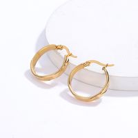 Fashion Retro Stainless Steel Plating 18k Gold Simple Earrings main image 1