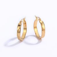 Fashion Retro Stainless Steel Plating 18k Gold Simple Earrings main image 3