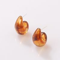 Fashion New Retro Simple Drop-shaped Resin Stud Earrings Women main image 8