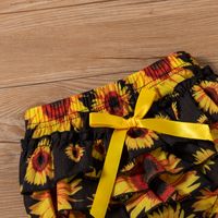 Mode Sommer Casual Sonnenblumen Bestickt Buchstaben Kurzarm Drei-stück Kinder Anzug main image 7