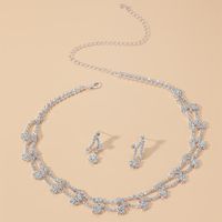 Fashion New Simple Wedding Jewelry Set Bridal Ornament Necklace And Earrings main image 2