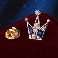 Fashion Crown Shaped Small Collar Pin Men's Suit Brooch Corsage main image 2