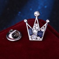 Fashion Crown Shaped Small Collar Pin Men's Suit Brooch Corsage main image 3