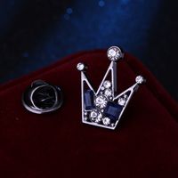 Fashion Crown Shaped Small Collar Pin Men's Suit Brooch Corsage main image 4