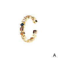 New Rainbow Series Zircon Copper Ring Design Personality Joint Index Finger Ring Cross-border Accessories Wholesale sku image 2