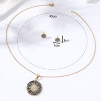 2022 New Fashion Simple Round 18k Gold Plated Geometric Copper Necklace Earrings Set main image 3