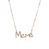 Mother's Day Gift Wholesale New Fashion Dripping Necklace With Diamond Mom Letter Necklace sku image 1
