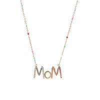 Mother's Day Gift Wholesale New Fashion Dripping Necklace With Diamond Mom Letter Necklace sku image 2