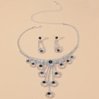 Mode Voll-jeweled Diamant Halskette Zubehör Weibliche Ohrringe Set main image 2