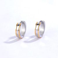 1 Piece Fashion Round Plating 201 Stainless Steel 18K Gold Plated Earrings main image 2