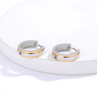 1 Piece Fashion Round Plating 201 Stainless Steel 18K Gold Plated Earrings main image 3